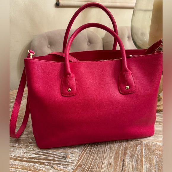 Furla Hot Pink Tote with crossbody - Picture 5 of 11